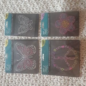 🦋 NEXT STYLE (4) Iron On Rhinestone Patches!